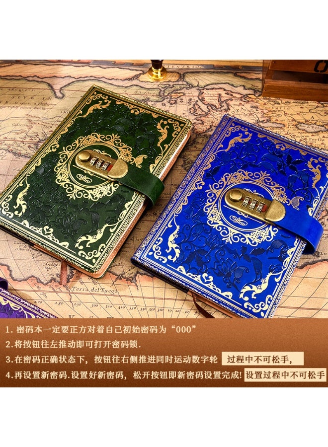 Harry Potter Vintage Secret Diary With Combination Lock & Quill Pen Writing Set Included Ink Bottle & 5 Nibs Black/Gold 9-Piece Set HA-506 - Image 3