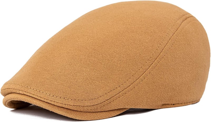 FEINION Men Cotton Newsboy Cap Soft Fit Cabbie Hat - Image 5