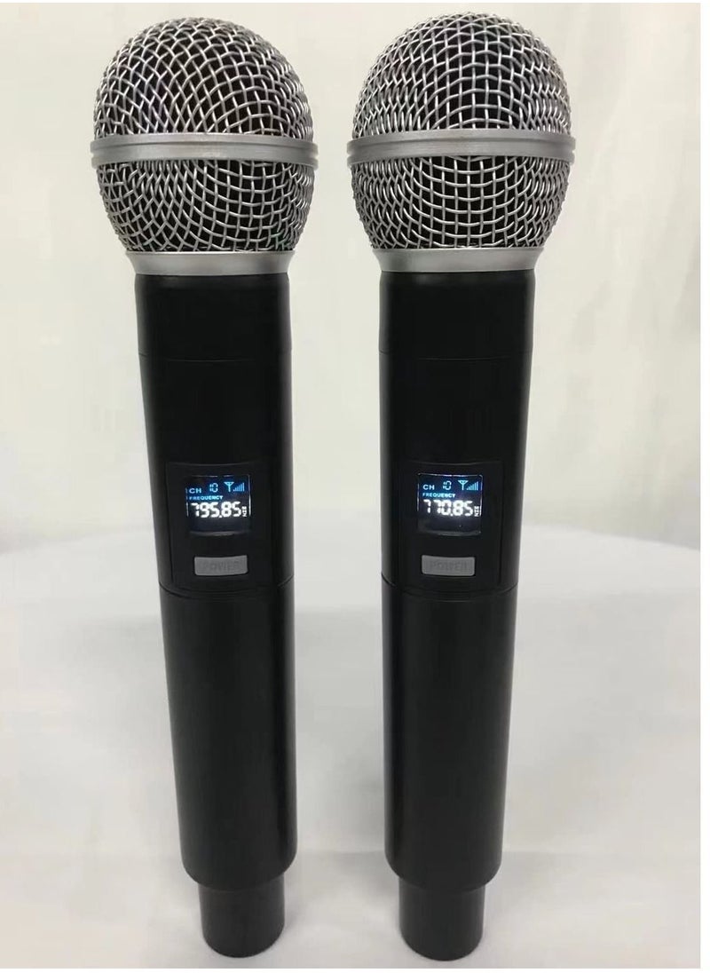 Mike Music - Mike Music Wireless Microphone, Mic with Rechargeable Receiver (Work 3-6hs), 160ft Range, for Karaoke Machine, Amplifier Speaker, Mixer, Speech, Church, Interview (wireless microphone 1 drag 2, Black) - Image 1