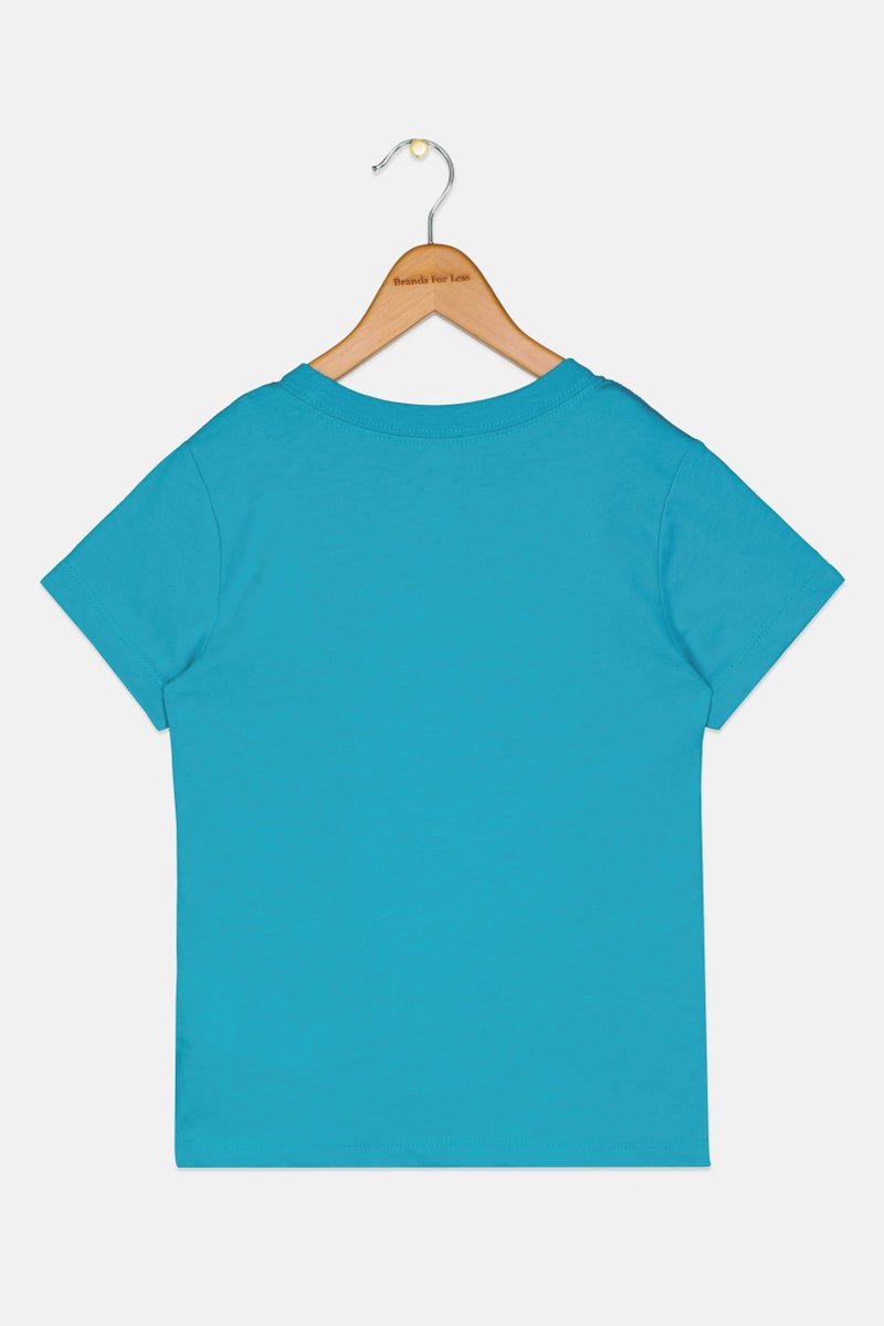 Nike Kids Girl Sportswear Fit Short Sleeve Training T-Shirt, Aqua Green - Image 3