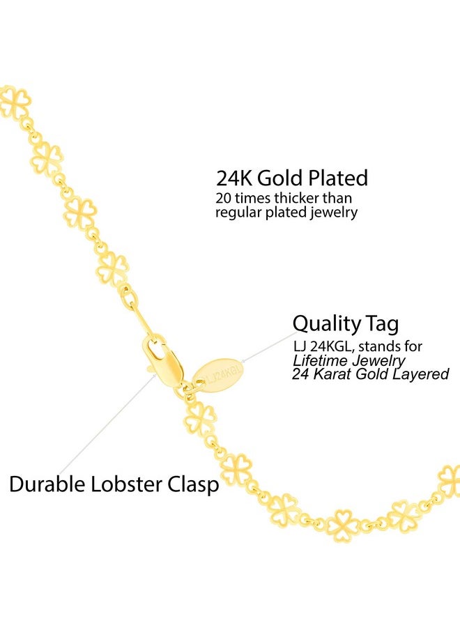 Lifetime Jewelry Good Luck Anklet For Women Teen And Girls 24K Real Gold Plated (9)  - Image 3