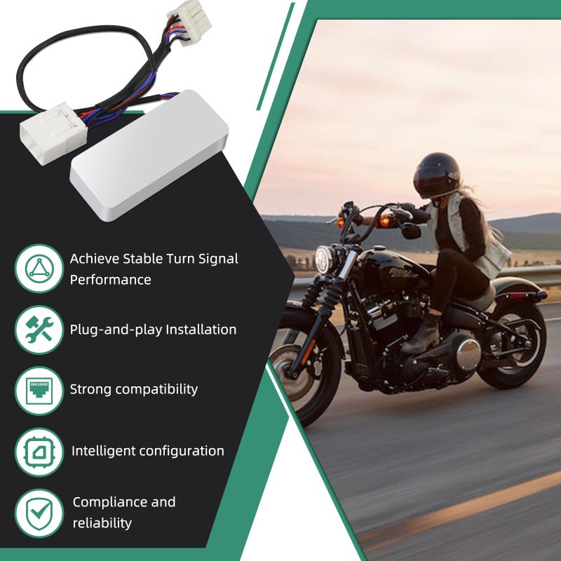 briidea Load Equalizer and Stabilizer Controller/Resistor Compatible with Harley Davidson Motorcycle, Led Turn Signals, Plug and Play, Solving Led Turn Signal No Flashing, Fast Flashing - Image 2