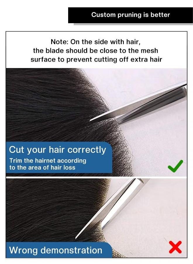 أوشن شعر أنيق للرجال، شعر جبين بشري حقيقي 100 ٪ استبدال شعر للرجال، على شكل حرف V طموح شعر أمامي قاعدة جلدية ناعمة شعر طبيعي (1.5×16 سم، أسود) - Image 2