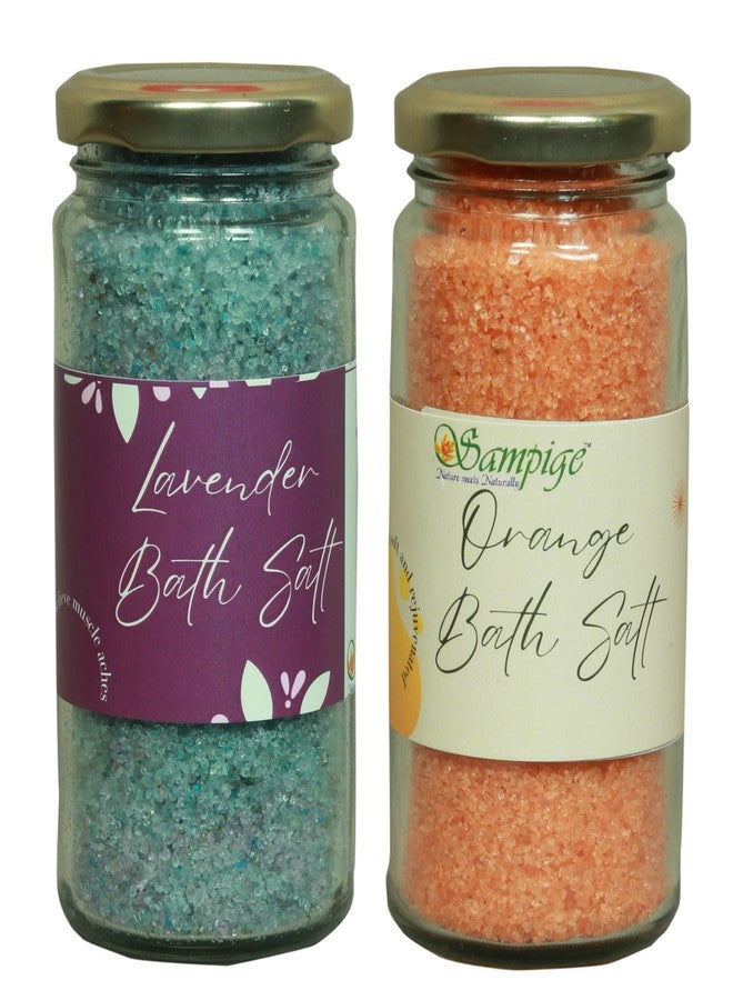 Sampige Bath Salt Combo| Citrus Lavender Bliss|Bath salt Combo Orange and Lavender|Spa-like indulgence| 250 * 2 (500 gram) - Image 1
