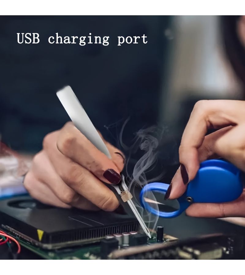مكواة لحام لاسلكية صغيرة رمادية اللون بمنفذ USB، قلم لحام كهربائي محمول 5 فولت - Image 5