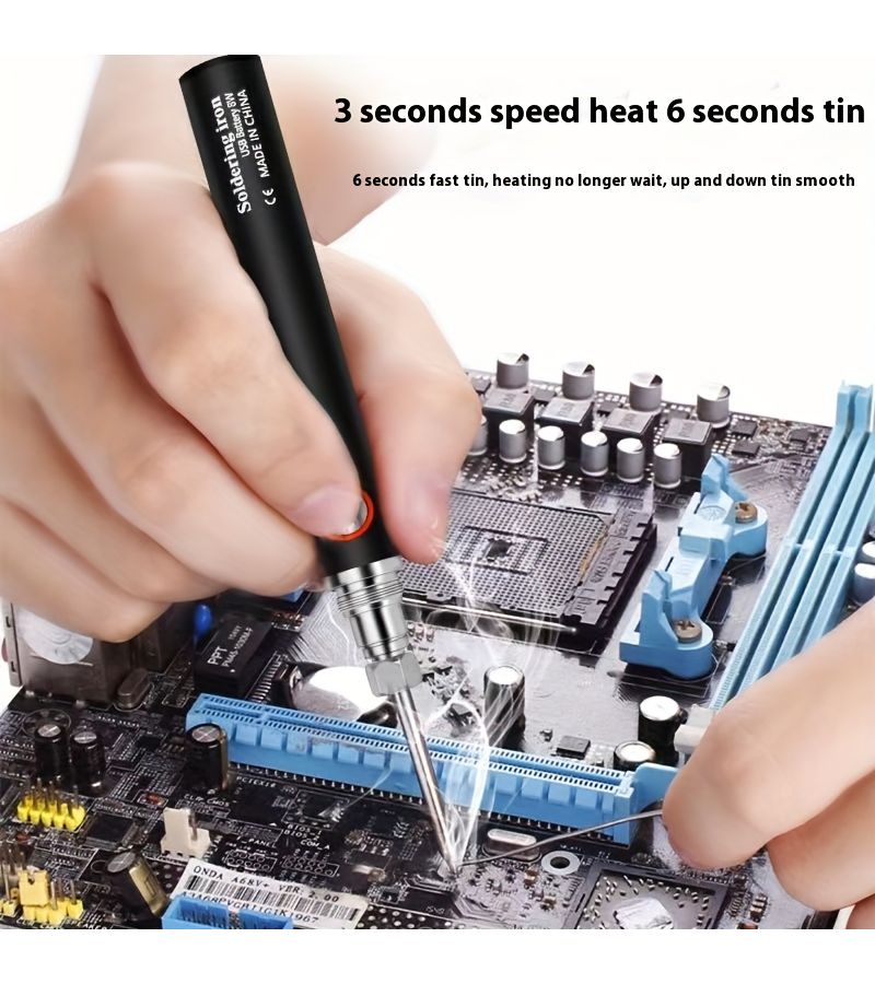 مكواة لحام لاسلكية صغيرة رمادية اللون بمنفذ USB، قلم لحام كهربائي محمول 5 فولت - Image 4
