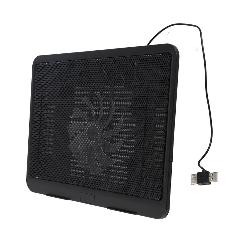 Laptop Cooler 130X20mm Big Blue LED Fan Metal Mesh - Super Quiet Operation Ergonomic Stand with USB Hub Front Stoppers for Home Office Gaming Movie Watching - Image 2