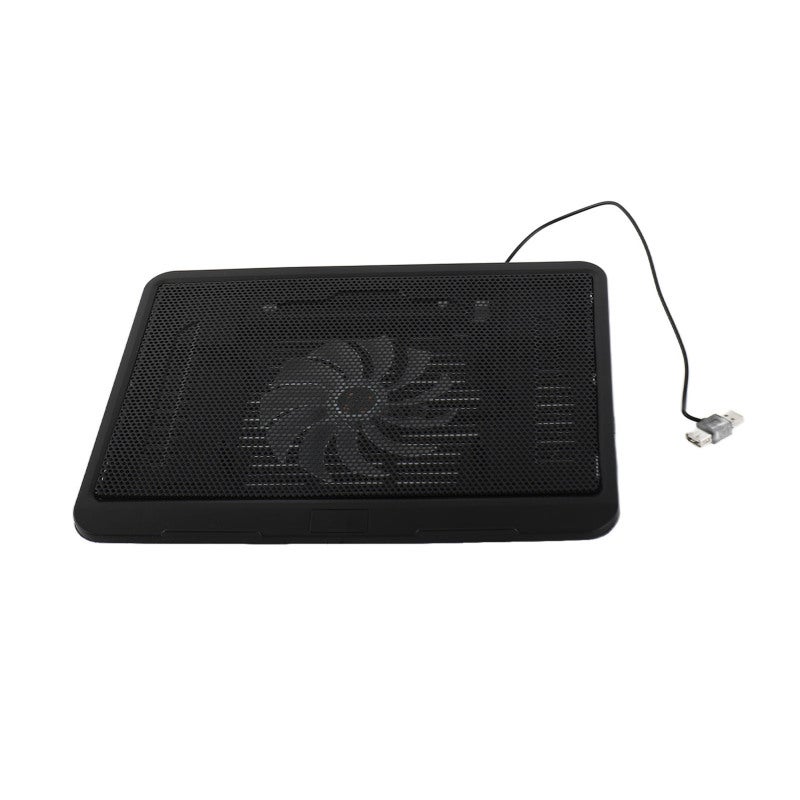 Laptop Cooler 130X20mm Big Blue LED Fan Metal Mesh - Super Quiet Operation Ergonomic Stand with USB Hub Front Stoppers for Home Office Gaming Movie Watching - Image 1