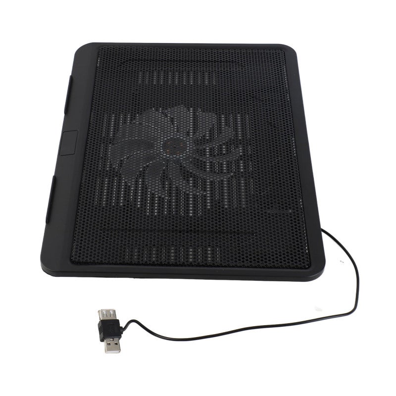 Laptop Cooler 130X20mm Big Blue LED Fan Metal Mesh - Super Quiet Operation Ergonomic Stand with USB Hub Front Stoppers for Home Office Gaming Movie Watching - Image 4