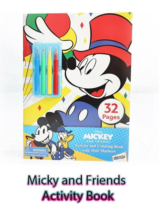 SKOODLE Disney Coloring Activity Books for 3-6 years Kids with 4-Colour Mini Markers Set Educational Toys Birthday Gifts School Goodie Bags Stuffers Travel Essentials(Mickey) - Image 2