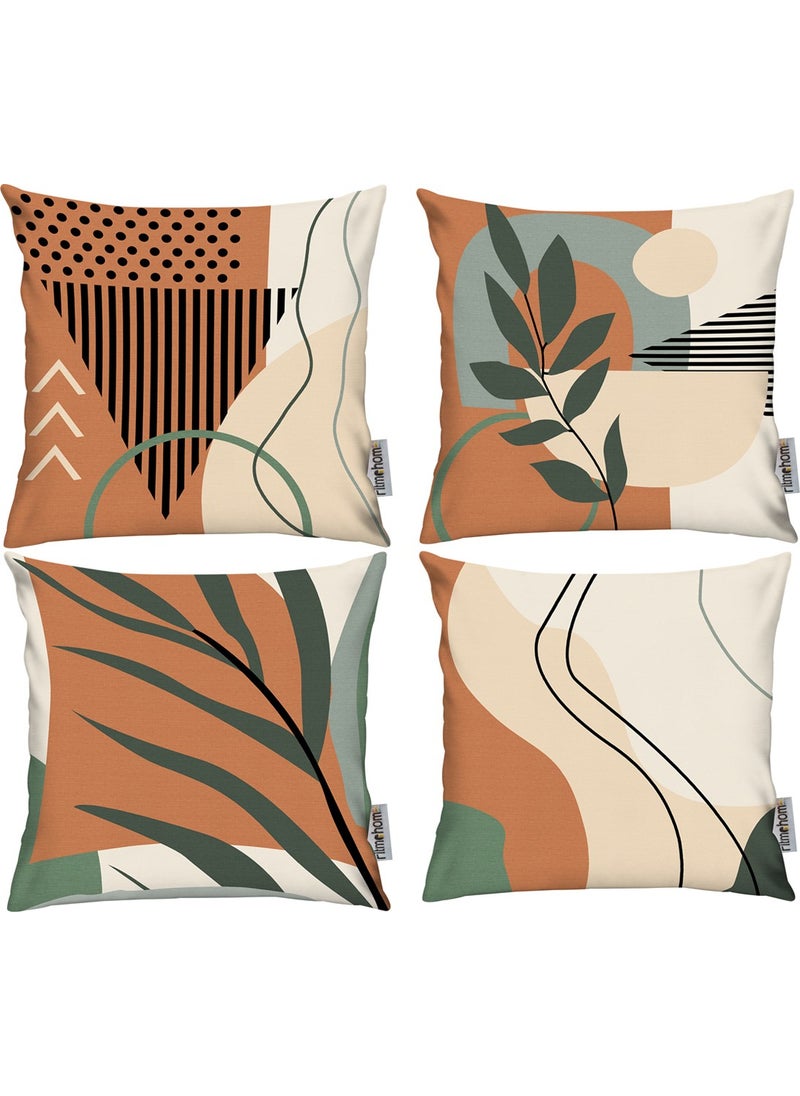 Ritmo Home Scandinavian Bohemian 4-Piece Throw Pillow Case 