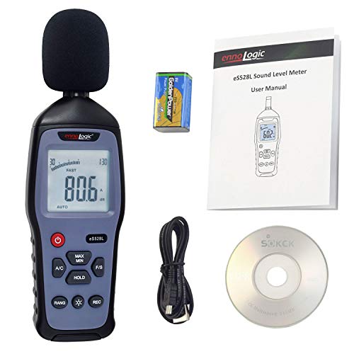ennoLogic eS528L Decibel Meter and Recorder by ennoLogic – Digital Sound Level Meter and Noise Logger – Max/Min/Hold, 30-130 dBA Range, Updated Software - Image 1