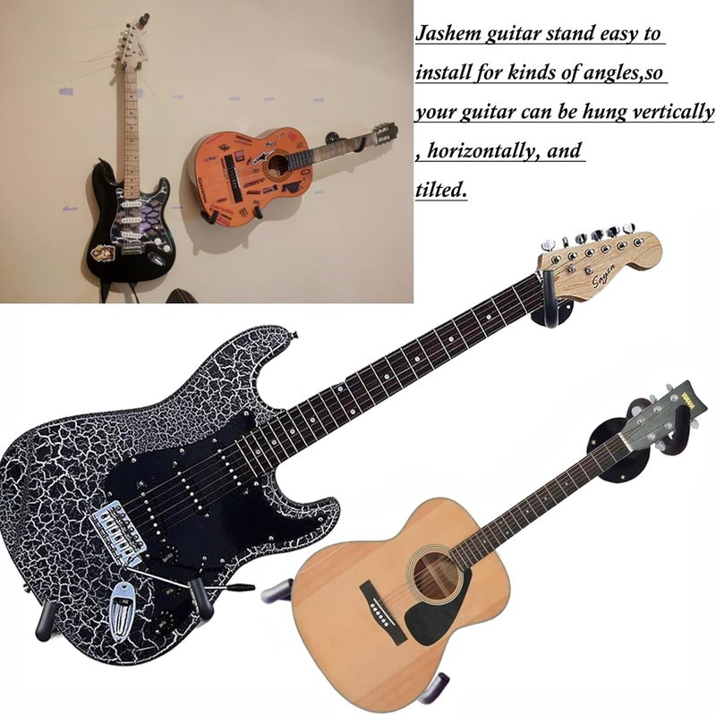 Jashem Guitar Wall Mount - Acoustic & Electric Guitar, Ukulele, Banjo & Mandolin Wall Hanger (2 Packs) - Image 2