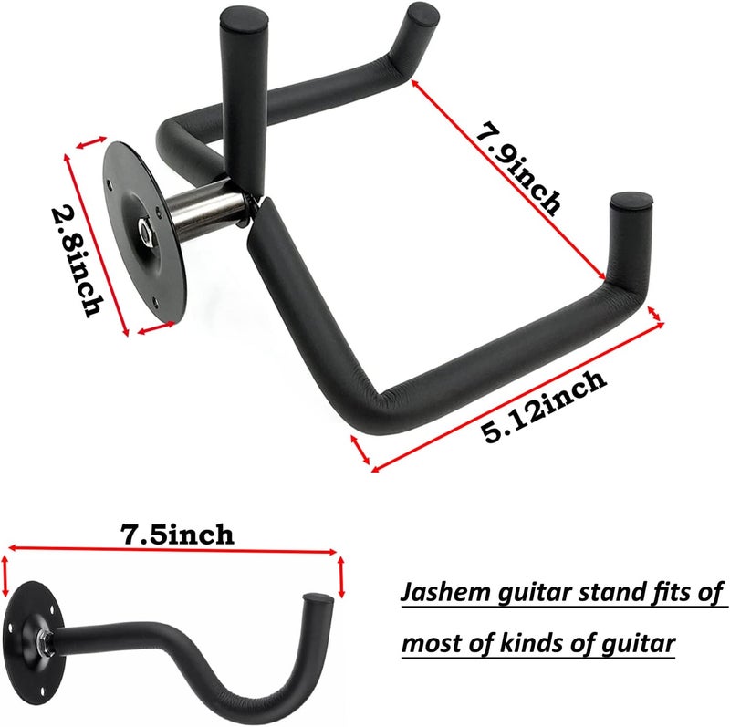 Jashem Guitar Wall Mount - Acoustic & Electric Guitar, Ukulele, Banjo & Mandolin Wall Hanger (2 Packs) - Image 3