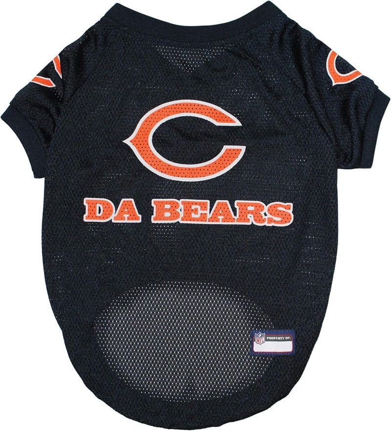 Pets First NFL Chicago Bears Raglan Jersey Da Bears - Medium. Cutest Football Jersey for Dogs & Cats - Image 1