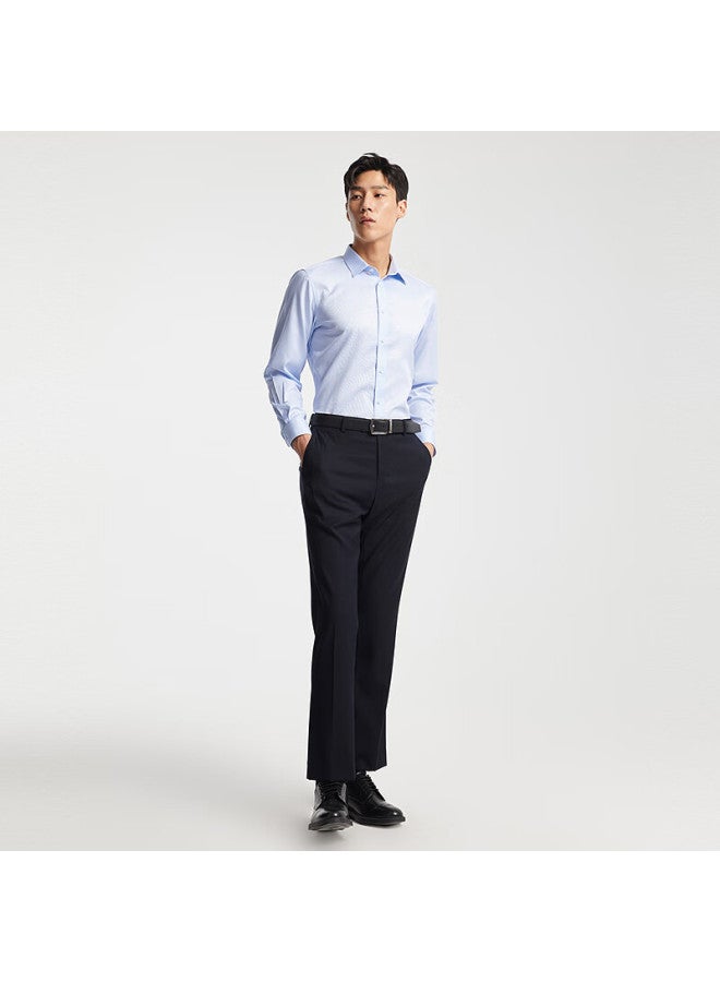 Youngor Men's Dp Wrinkle-free Autumn Long-sleeve Shirt, Business Casual Pure Cotton Striped Shirt, 100163 - Image 1