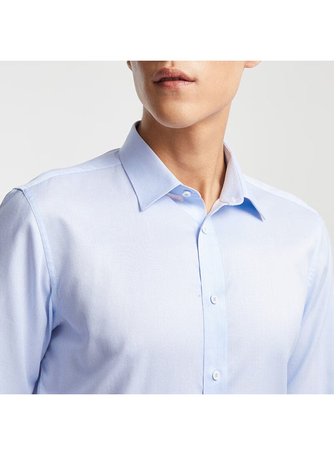 Youngor Men's Dp Wrinkle-free Autumn Long-sleeve Shirt, Business Casual Pure Cotton Striped Shirt, 100163 - Image 2