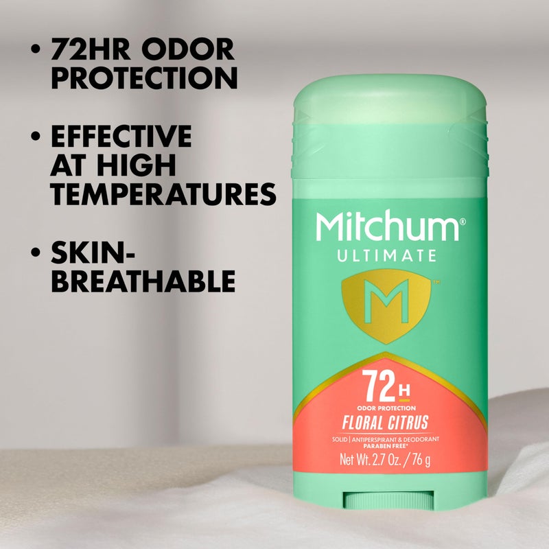 Mitchum Ultimate 72H Odor Protection Womenâ€™s Antiperspirant & Deodorant, Invisible Solid, Floral Citrus, 2 pack - Image 2