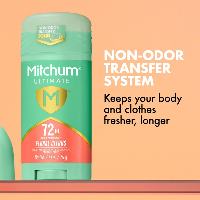Mitchum Ultimate 72H Odor Protection Womenâ€™s Antiperspirant & Deodorant, Invisible Solid, Floral Citrus, 2 pack - Image 3