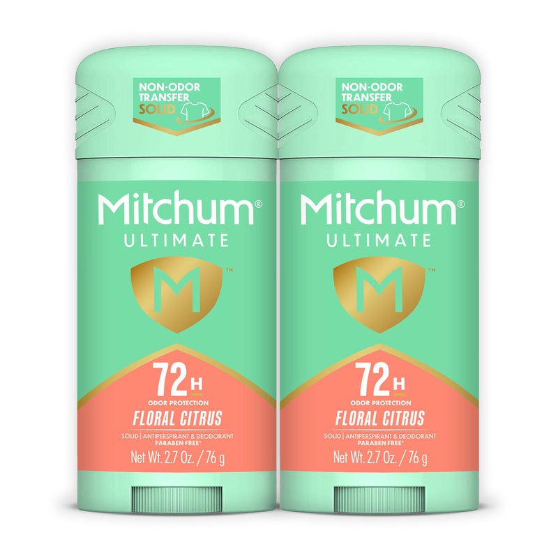 Mitchum Ultimate 72H Odor Protection Womenâ€™s Antiperspirant & Deodorant, Invisible Solid, Floral Citrus, 2 pack - Image 1