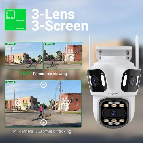 Active Pixel A9 4+4+4MP Triple Lens WiFi Outdoor Security Camera | 8 LED Full-Color Night Vision | 360° PTZ | Motion Tracking | Human Detection | Two-Way Audio | Waterproof CCTV for Home & Office - A9 - Image 3