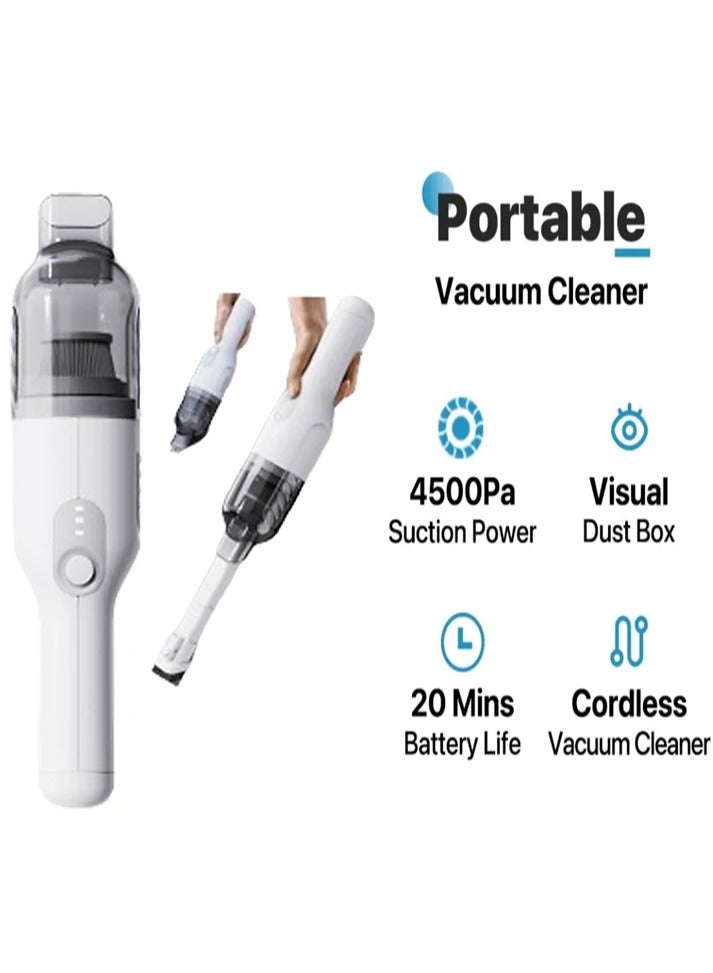 Lydsto H5 Dual Function Portable Cordless Vacuum Cleaner With Brush Head Tube & Extension Tube, Wireless & Rechargable, Large Dustbin Capacity, 4500Pa Suction, 2000mah Battery Capacity & Fully Charged Within 3 Hours for Home, Office and Car- White - Image 1