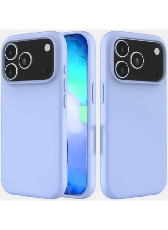 Compatible with iPhone 17 Pro Max Case Slim Liquid Silicone 4 Layers Soft Gel Rubber Shockproof Protective Phone Case with Anti Scratch Microfiber Lining (Baby Blue)