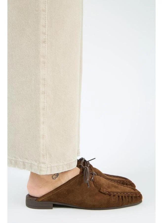 Mitzi Women's Genuine Leather Pleated Slip-On Taba Sandal.