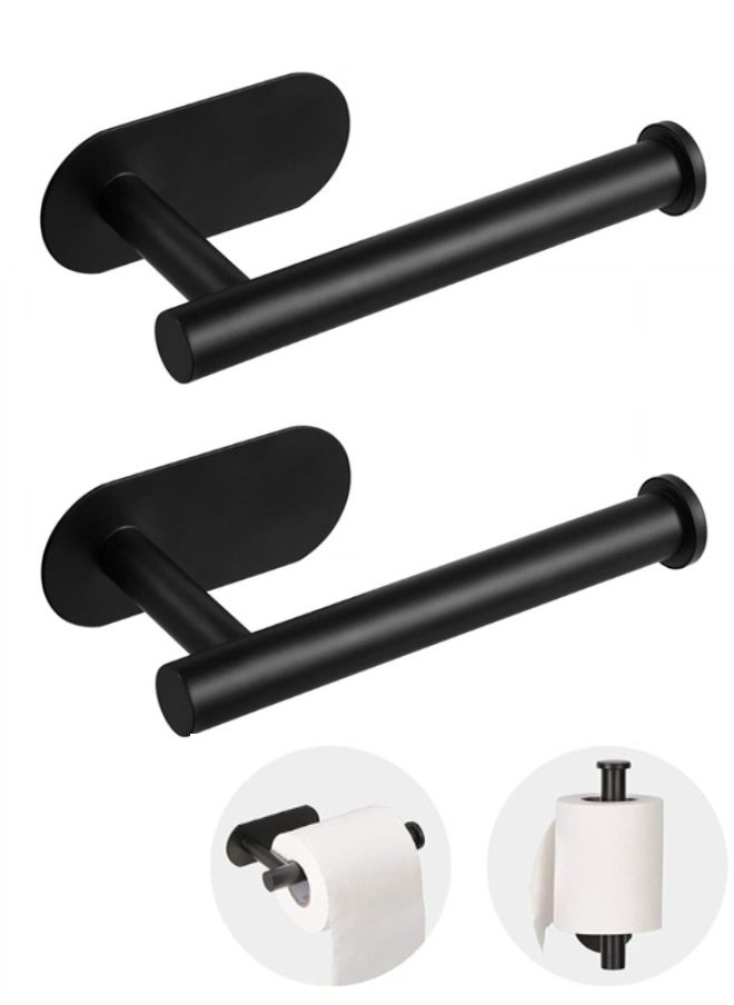 Generic - Self Adhesive Toilet Roll Holder Stand, Stainless Steel Toilet Paper Holder Rustproof Toilet Paper Holder No Drilling Tissue Holder for Kitchen Bathroom Wall Mount Bathroom Tissue Holder - Image 1