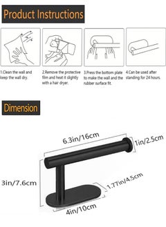 Generic Self Adhesive Toilet Roll Holder Stand, Stainless Steel Toilet Paper Holder Rustproof Toilet Paper Holder No Drilling Tissue Holder for Kitchen Bathroom Wall Mount Bathroom Tissue Holder  - Image 2