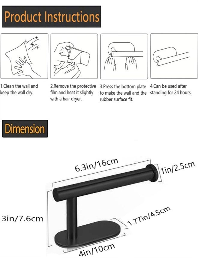 Generic - Self Adhesive Toilet Roll Holder Stand, Stainless Steel Toilet Paper Holder Rustproof Toilet Paper Holder No Drilling Tissue Holder for Kitchen Bathroom Wall Mount Bathroom Tissue Holder - Image 1