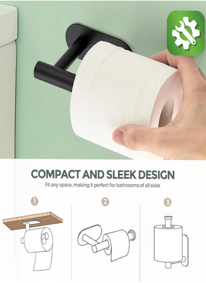 Generic - Self Adhesive Toilet Roll Holder Stand, Stainless Steel Toilet Paper Holder Rustproof Toilet Paper Holder No Drilling Tissue Holder for Kitchen Bathroom Wall Mount Bathroom Tissue Holder - Image 1