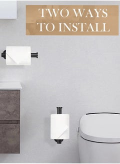 Generic Self Adhesive Toilet Roll Holder Stand, Stainless Steel Toilet Paper Holder Rustproof Toilet Paper Holder No Drilling Tissue Holder for Kitchen Bathroom Wall Mount Bathroom Tissue Holder  - Image 4