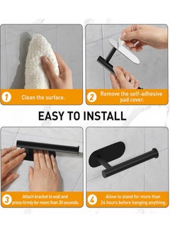 Generic Self Adhesive Toilet Roll Holder Stand, Stainless Steel Toilet Paper Holder Rustproof Toilet Paper Holder No Drilling Tissue Holder for Kitchen Bathroom Wall Mount Bathroom Tissue Holder  - Image 5