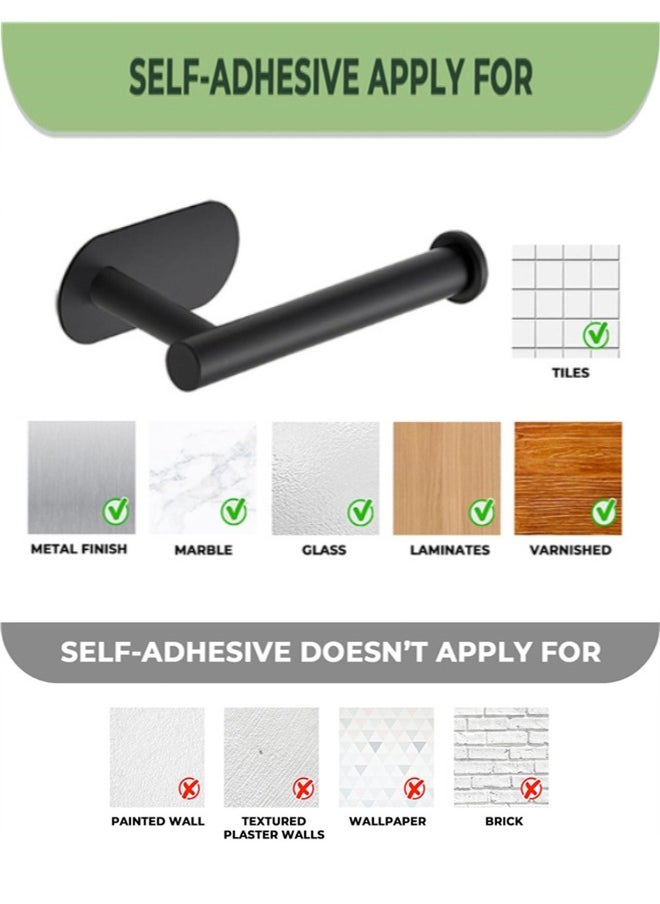 Generic - Self Adhesive Toilet Roll Holder Stand, Stainless Steel Toilet Paper Holder Rustproof Toilet Paper Holder No Drilling Tissue Holder for Kitchen Bathroom Wall Mount Bathroom Tissue Holder - Image 1