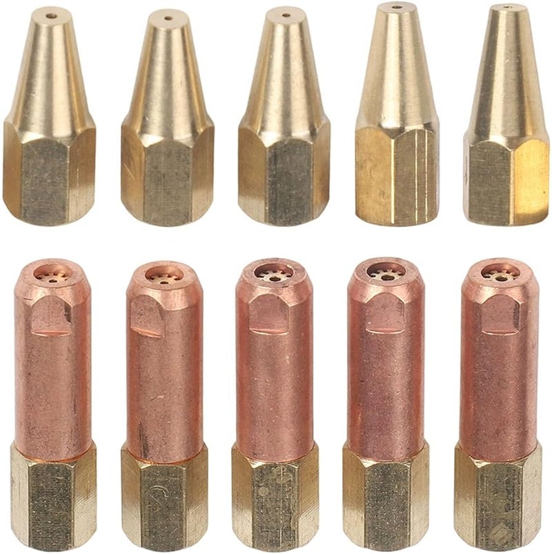 10 قطعة من فوهات اللحام النحاسية البرونزية لمجموعة H01 2 لشعلة الأكسجين برأس تسخين متعدد اللهب - Image 2