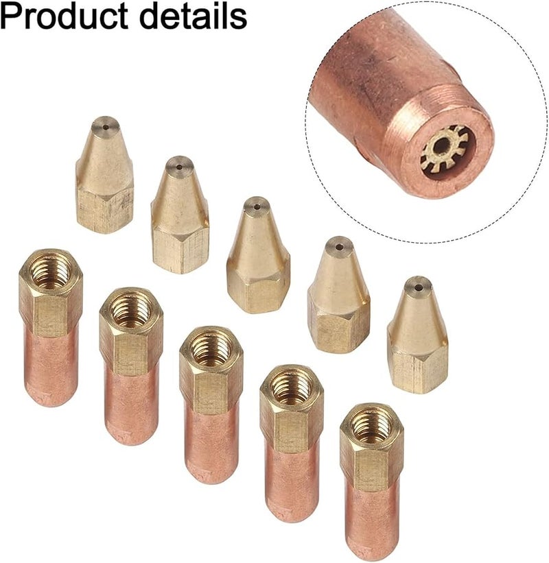 10 قطعة من فوهات اللحام النحاسية البرونزية لمجموعة H01 2 لشعلة الأكسجين برأس تسخين متعدد اللهب - Image 3