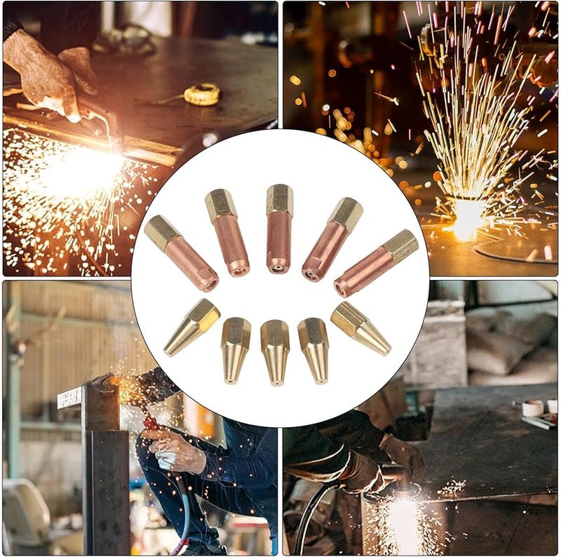 10 قطعة من فوهات اللحام النحاسية البرونزية لمجموعة H01 2 لشعلة الأكسجين برأس تسخين متعدد اللهب - Image 5