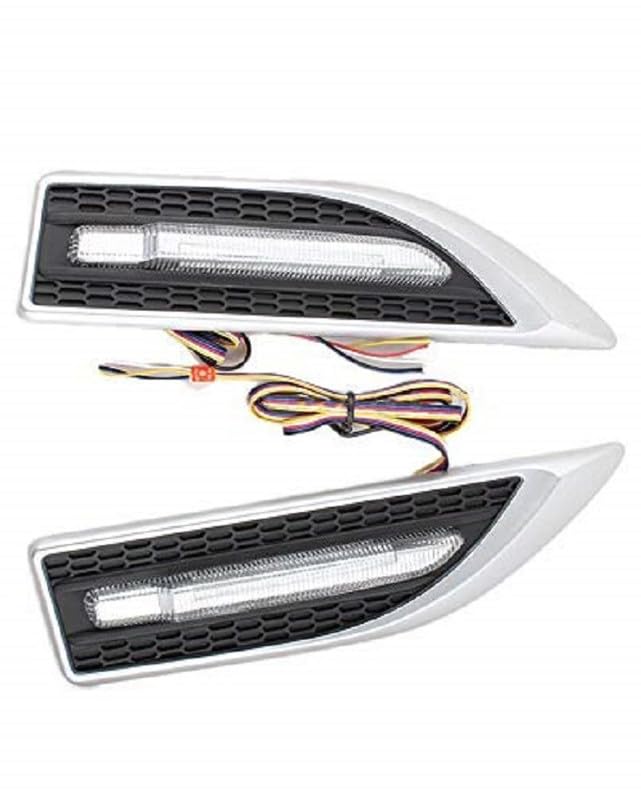 Aksmit Car Side Fender Light with 3 Colour Led Indicator Light (Silver) For WagonR - Image 5