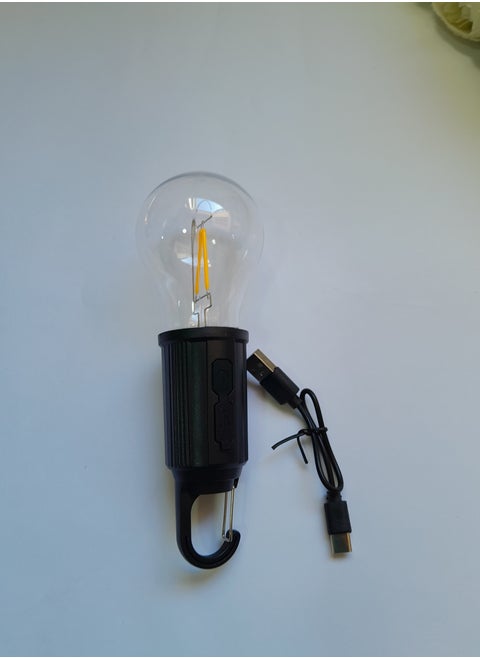 Emergency light in the form of a lamp with different levels of lighting. It can be installed anywhere and comes with a USB connection for charging.