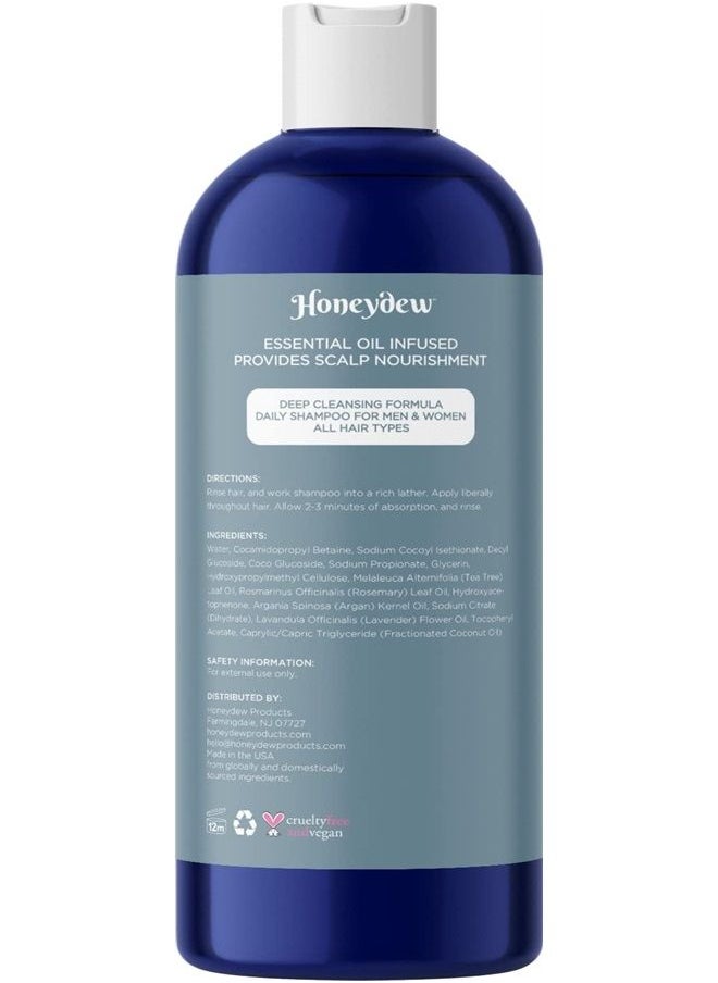 Purifying Rosemary Shampoo Sulfate Free - Rosemary Lavender and Tea Tree Shampoo for Thinning Hair and Scalp Care - Paraben and Sulfate Free Clarifying Shampoo for Build Up with Essential Oils
