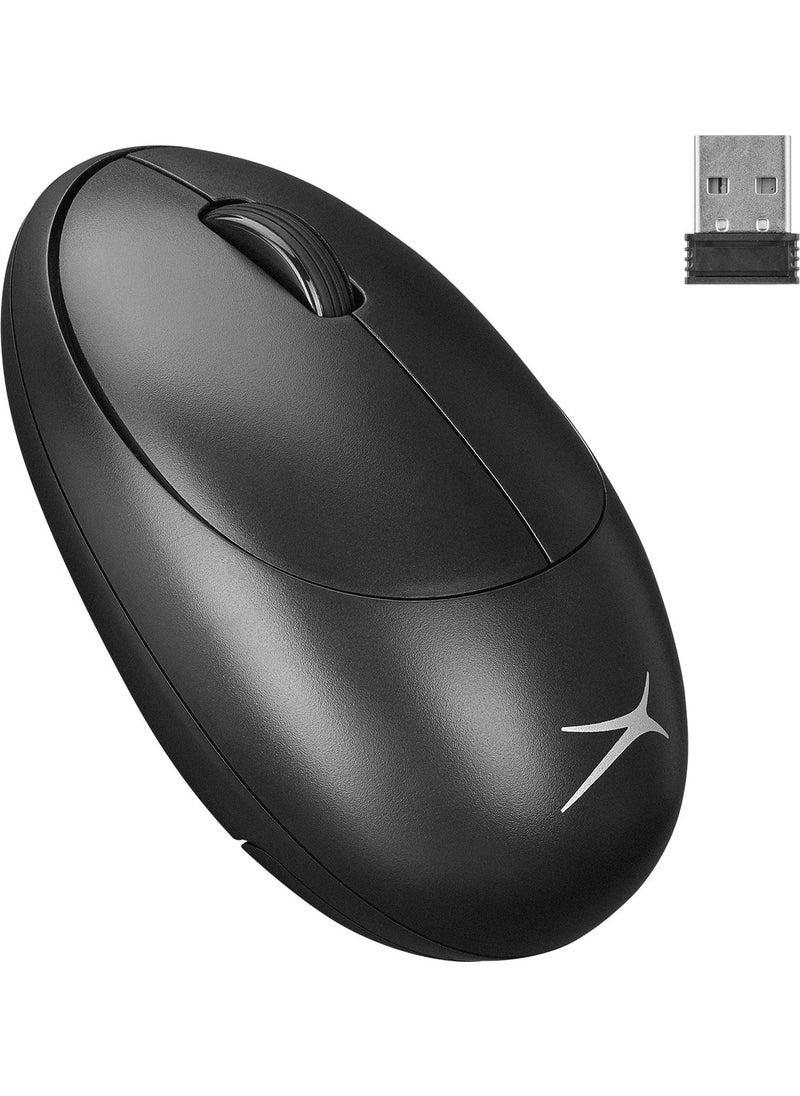 Altec Lansing - ALBM7335 2.4GHz USB 1200DPI Wireless Mouse with Alkaline Battery Black - Image 1