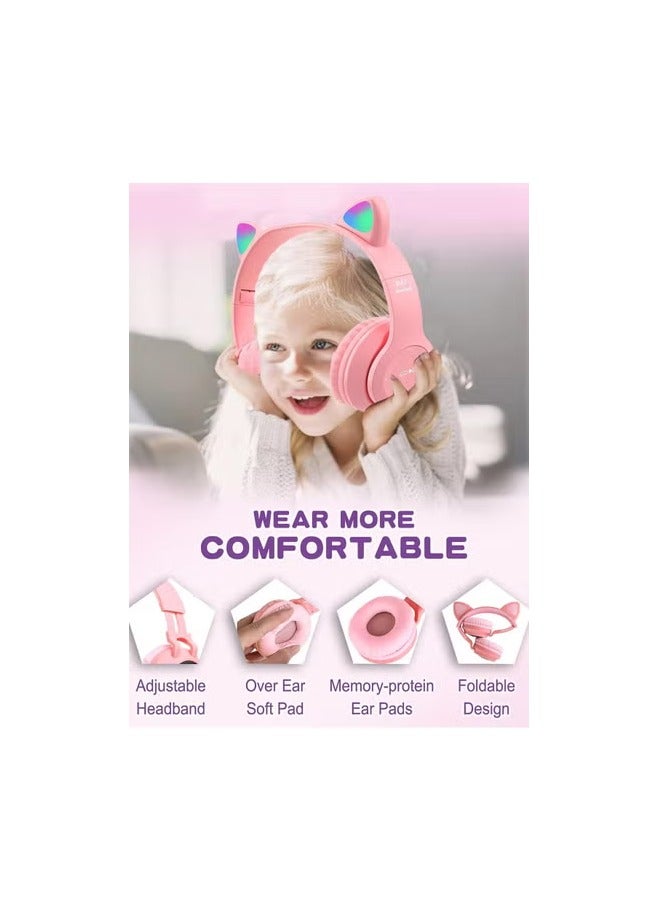 REBENUO Headphones Foldable Bluetooth Headphone for Kids,2 in 1 Wired/Wireless Mode HD Stereo Sound for PC/Phone/Pad/Study/Travel - Image 3