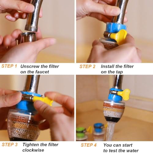 Elvana Activated Carbon Water Filter Tap, Pack of 2 Upgrade Tap Filter for Drinking Water, Filter Water Attachment for Kitchen Water Limescale Filter Tap (6 Layer Filtration) - Image 3