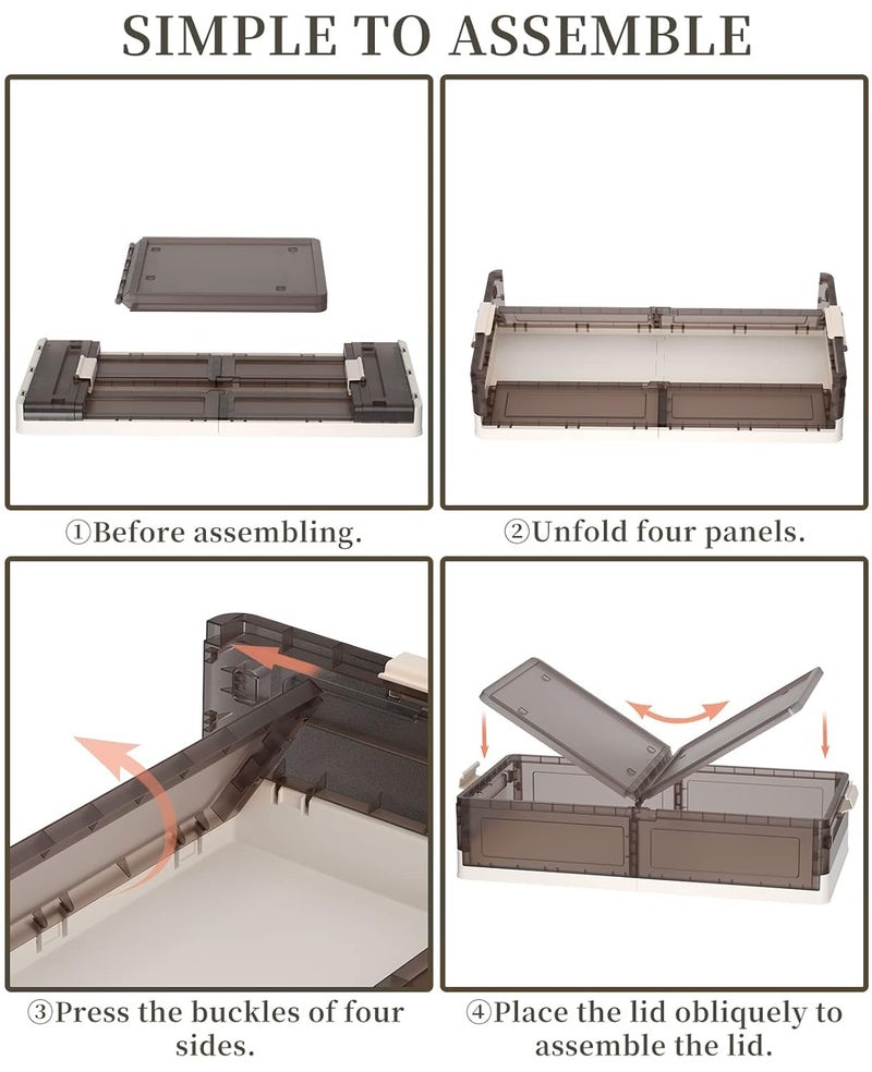 HOME CUBE 1 Pc Plastic Under Bed Storage Organizer With Wheels Rolling Folding Stackable Box Storage Stacker For Wardrobe For Clothes,Shoe,Blankets,Toys,Bedding,Books,84X40X17 Cm,grey - Image 5