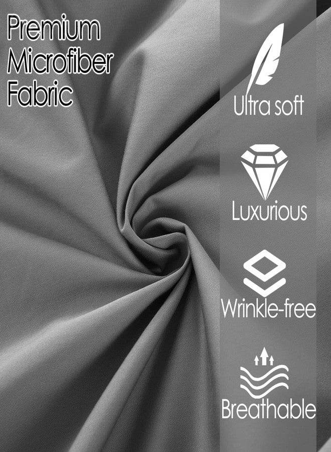 Softhour Twin XL Grey Sheet Set, 4 Piece Microfiber Bed Sheets，Soft Flat Bed Sheets Cover, Hotel Luxury 1800 High Thread Count Comfy Sheets, 21" Deep Pocket Fitted Sheets, Wrinkle Free-Grey - Image 4
