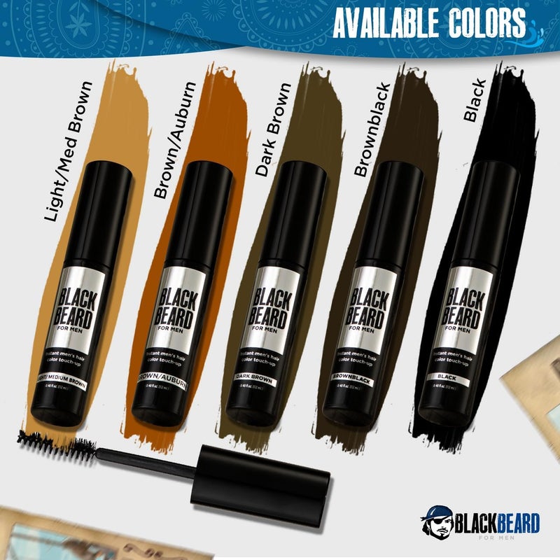 Blackbeard for Men Instant Beard Color â€“ All Day Beard, Mustache, Eyebrow, and Sideburns Color â€“ Temporary, Hypoallergenic Beard Dye Alternative â€“ Up to 45 applications â€“ Light Medium Brown, 1 Pack - Image 5
