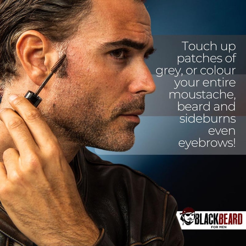 Blackbeard for Men Instant Beard Color â€“ All Day Beard, Mustache, Eyebrow, and Sideburns Color â€“ Temporary, Hypoallergenic Beard Dye Alternative â€“ Up to 45 applications â€“ Light Medium Brown, 1 Pack - Image 3