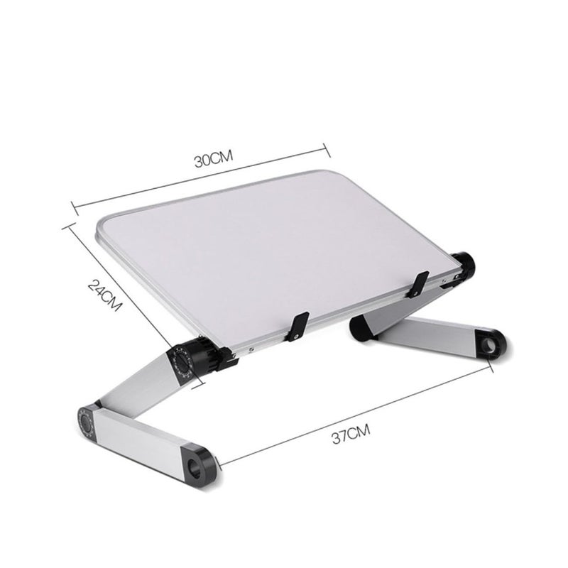 Adjustable Height Laptop Stand White Aluminum Ventilated Sturdy Holder for Standing Desk - Image 5