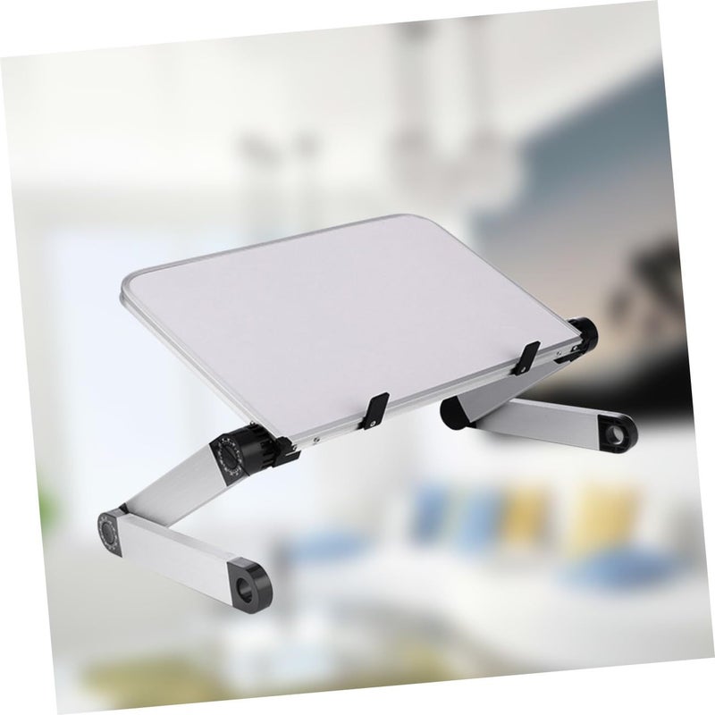 Adjustable Height Laptop Stand White Aluminum Ventilated Sturdy Holder for Standing Desk - Image 4